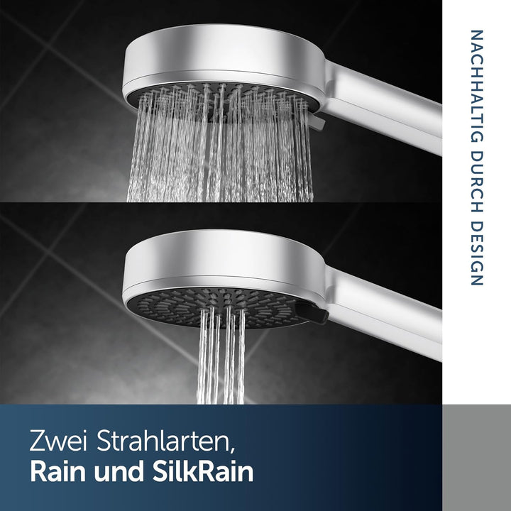 Ideal Standard Idealrain Alu+ 2-Funktionshandbrause, mit zwei Strahlarten (Rain und SilkRain) per Dr