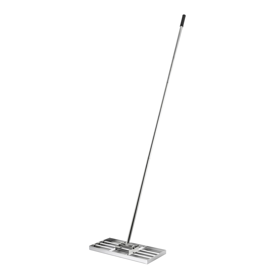 Wiltec Edelstahl Rasenrakel mit Stiel Grösse M, Flächenebner 25 x 75 x 2,8 cm Unebenheiten im Rasen