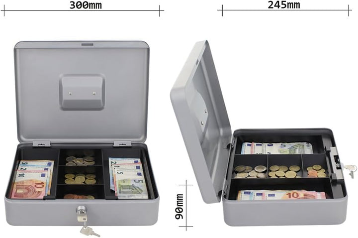 Rottner Geldkassette HomeStar Cash 4-silber-(BxH) 300x90 mm