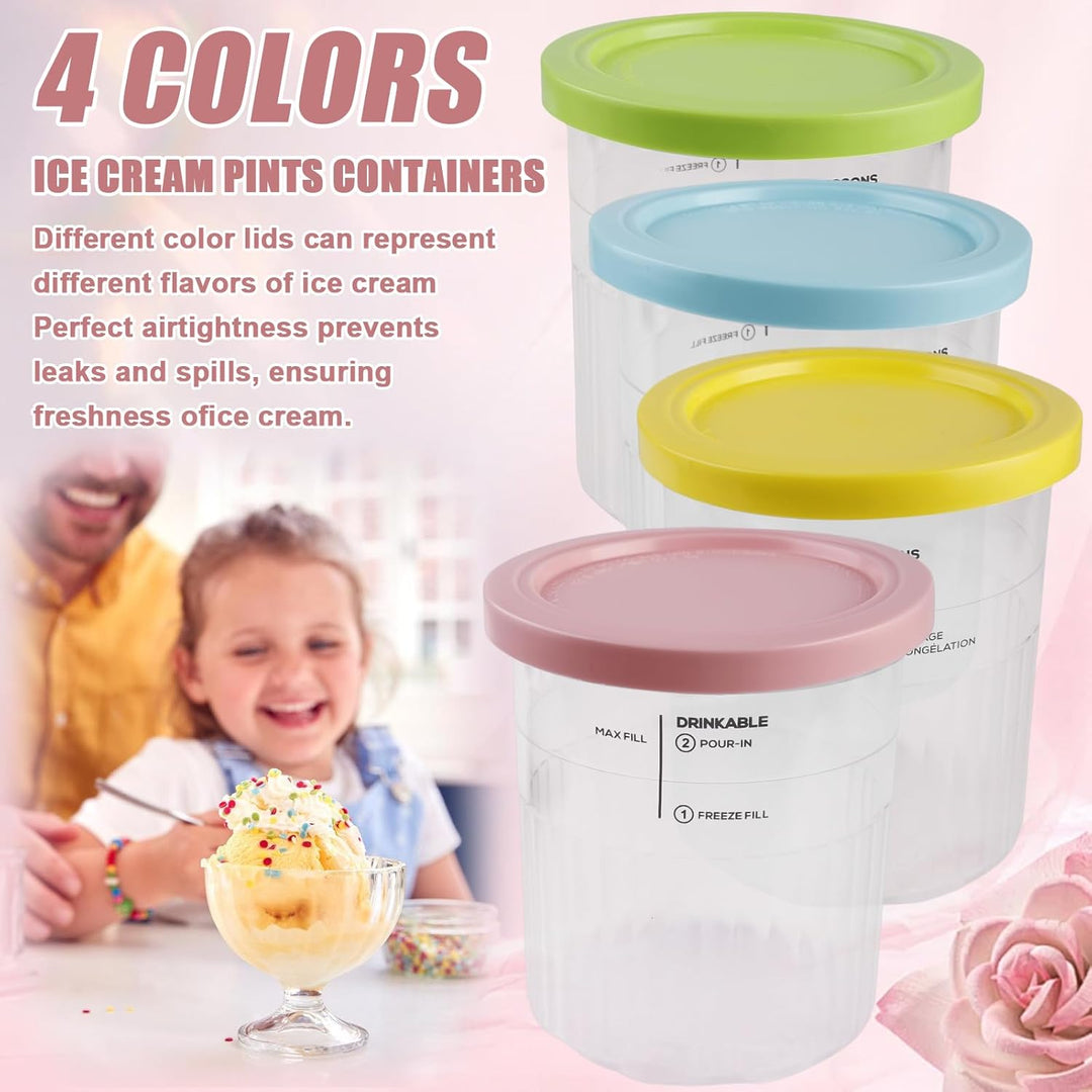 4er-Set Creami Behälter für die Ninja Creami Eismaschine, Creami Deluxe Behälter/Becher für Ninja Ei