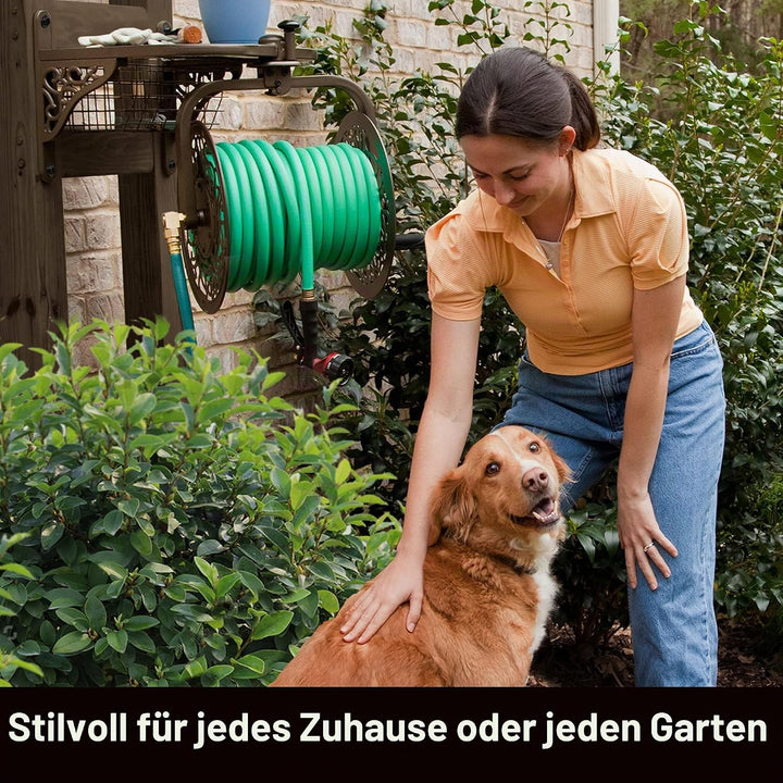 Liberty Garden 714 Gartenschlauchtrommel, aus Aluminiumguss, drehbar, für 3,6 m Langen Schlauch – Br