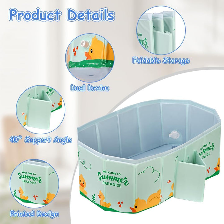 Faltbare Badewanne Kinder Tragbare Säuglings Badewanne Baby mit Ablassschraube Integrierte Tragbare
