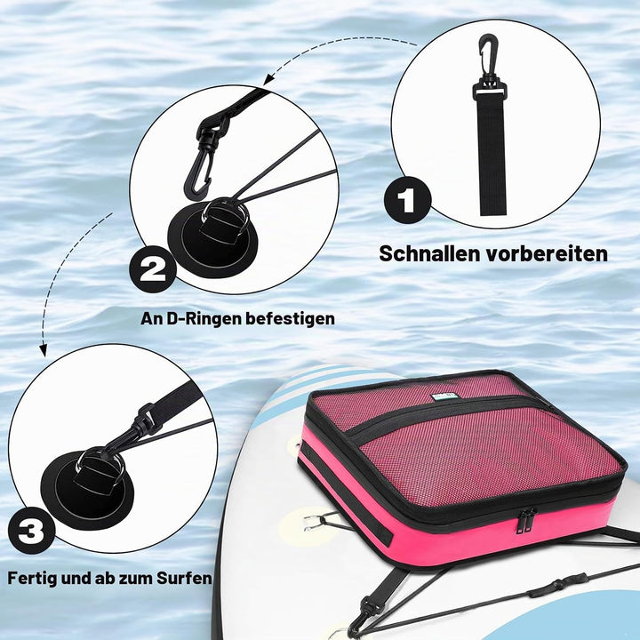 Paddle Board Kühltasche, wasserdichte Surf Sup Deck Kühltasche, isoliert, auslaufsicher, 10 Dosen, S