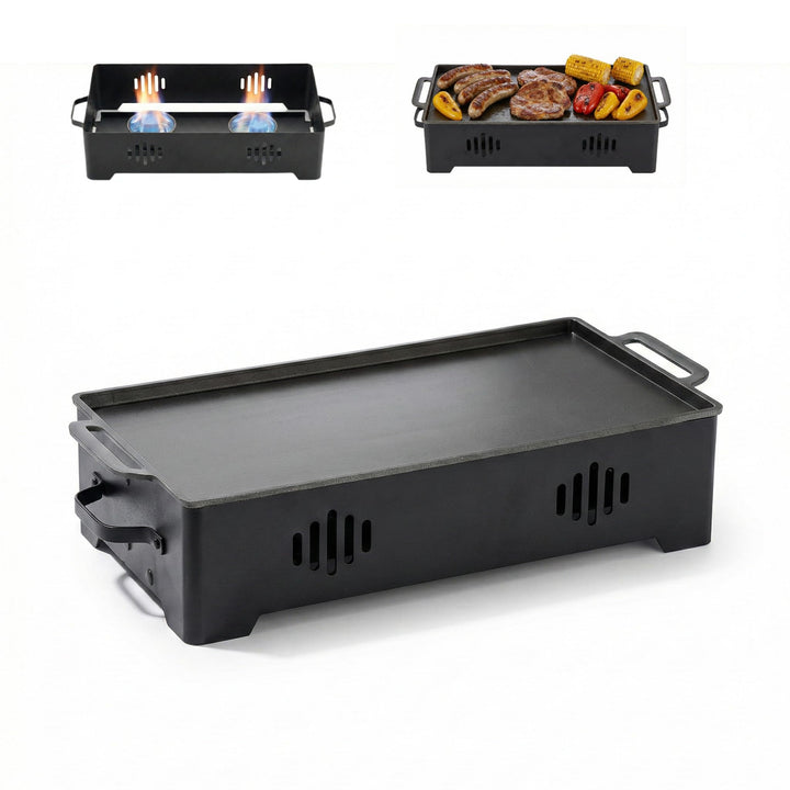 Grill Zubehör Warmhalteplatte aus Aluminium mit Antihaft-Beschichtung – Speisenwärmer für Grillgut &