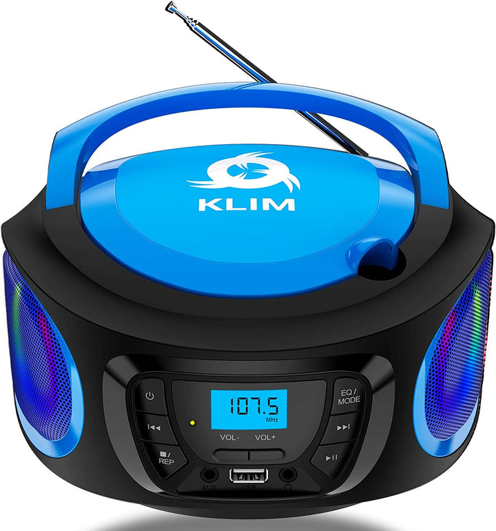 KLIM Boombox Radio mit CD Player - NEU 2024 - FM-Radio, CD Player, Bluetooth, MP3, USB, AUX - Inklus