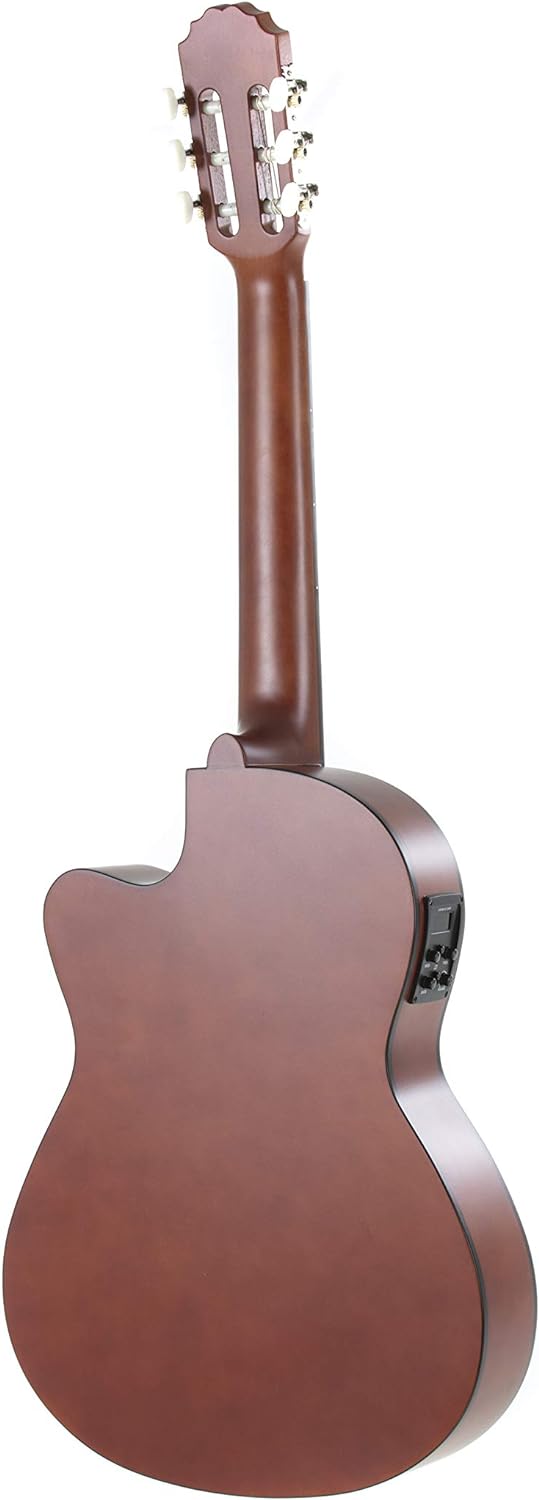 GEWApure Konzertgitarre BASIC ELECTRO walnussfarbig, mit Tonabnehmer, Stimmgerät, schwarz, walnussfa