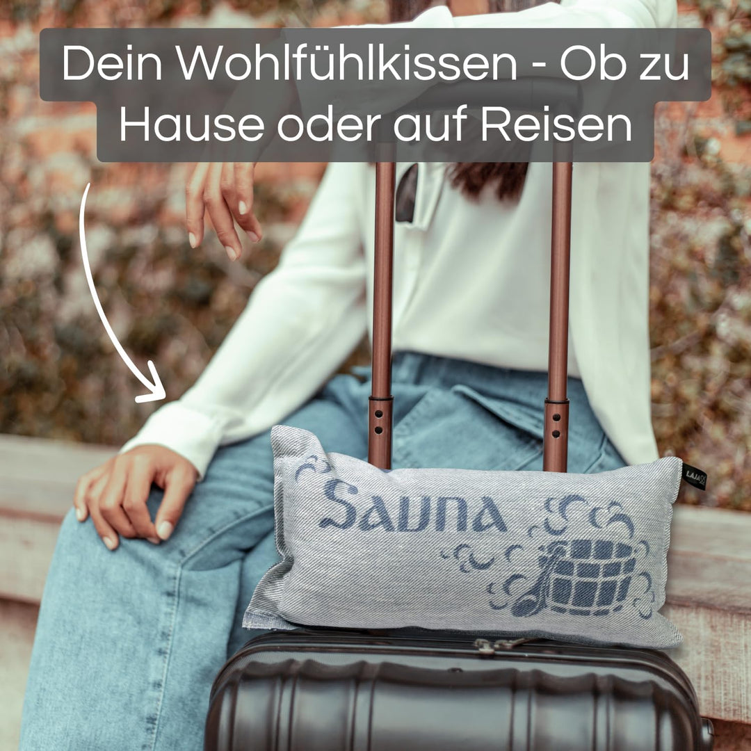 POOL Total Jokipiin Premium Saunakissen 40 x 22 cm | 100% Made in Finland | ReisekissenLeine