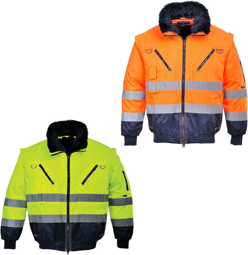 Portwest Hi-Vis Warnschutz 3-in-1 Pilotjacke, Grösse: S, Farbe: Orange/Marine, PJ50ONRS S orange / m