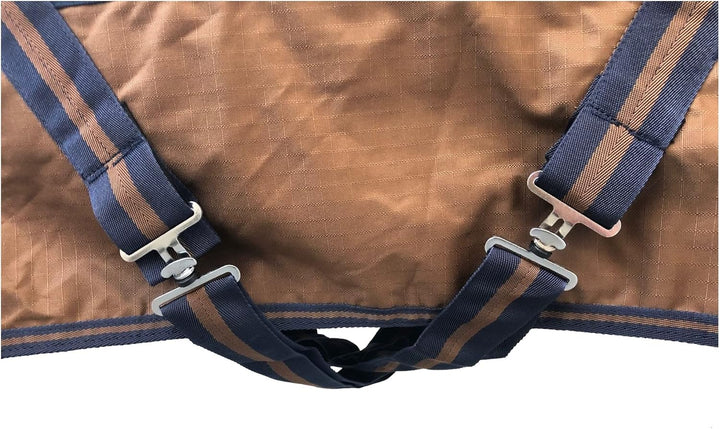 RL24 - Winterdecke 200g Füllung 600D BASICLINE dunkelblau/braun 95cm Dunkelblau/Braun (Altes Modell)
