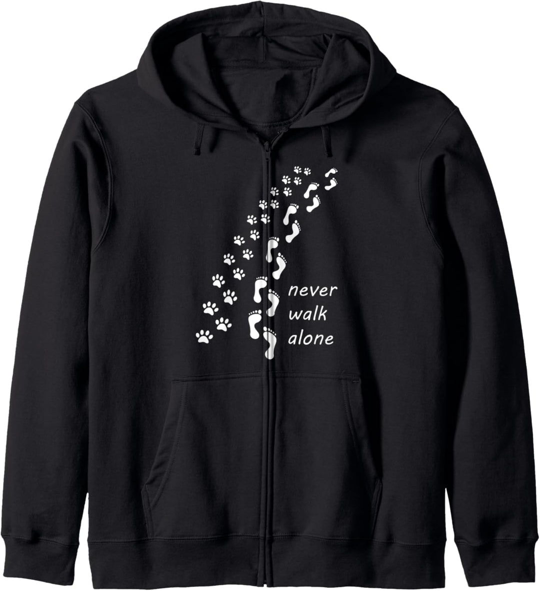 Never walk alone Tshirt für Hundebesitzer frau Kapuzenjacke