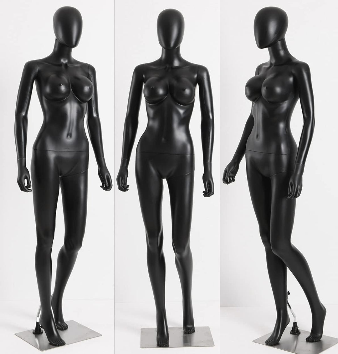 EurotonDisplay SLF2-Black schwarz matt abstrakte Schaufensterpuppe weiblich grosser Brustumfang mit