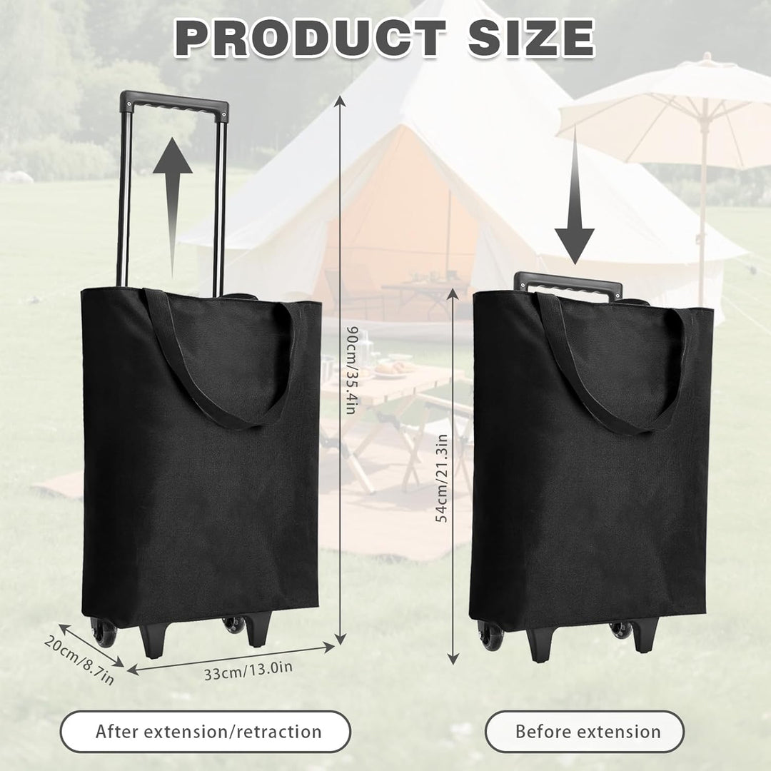Chingcoo 2-in-1 Einkaufstrolley Klappbar 30L Gross – Leichter Shopping Trolley auf Rollen mit Tasche