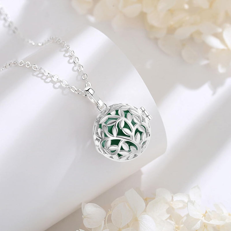 EUDORA Harmony Ball Baum des Lebens Anhänger, Bola Klangkugel Kette, Engel Anrufer Halskette Schmuck