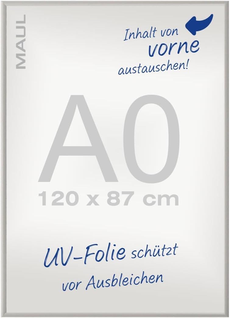 Maul Klapprahmen MAULstandard A0 | Bilderrahmen für Poster, Werbemittel &amp; Fotos | Robuster Rahmen mi