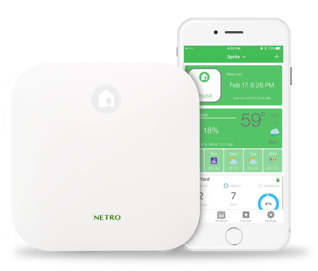 Netro Smart-Sprinkler-Controller, Wireless-LAN, Wetter Aware, Remote Access, 6 Zone, Kompatibel mit