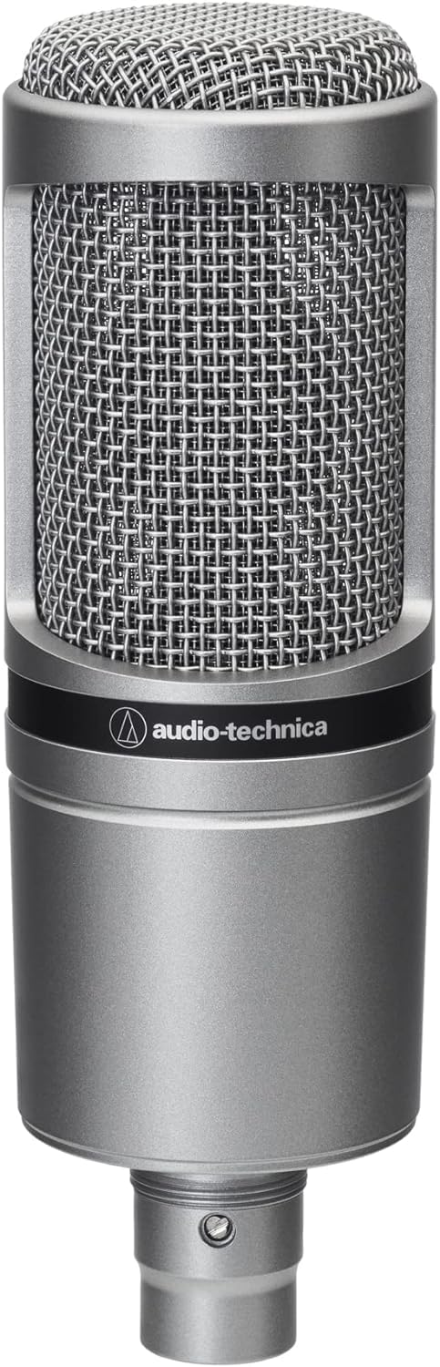 Audio-Technica AT2020 Kondensatormikrofon mit Nierencharakteristik (XLR Anschluss) für Voiceover, Po