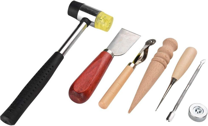 42 Stücke Leder Craft Kit mit Leder Arbeitswerkzeuge, Punch DIY Kit Professionelle Nähte Nähwerkzeug