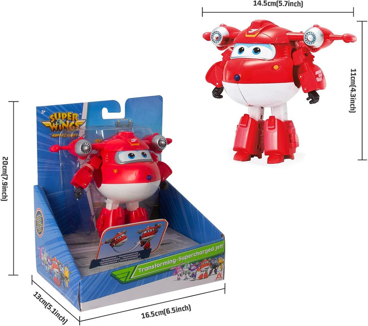 Super Wings 5" Transforming Characters 2-Pack Transforming Supercharged Jett + Tino, Transformer Spi