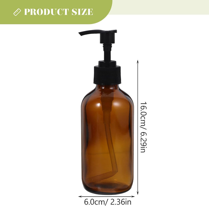 4 Stück 250ml Glas Duschgelflaschen mit Pumpverschluss