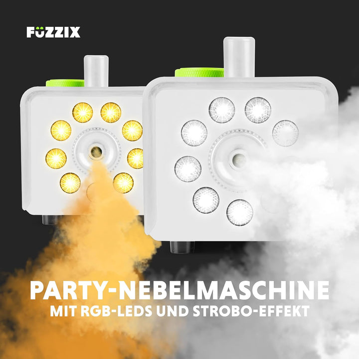 Fuzzix F509LW Nebelmaschine Mini mit LED Lichteffekt und 2 Liter Nebelfluid, 500 Watt mit Fernbedien