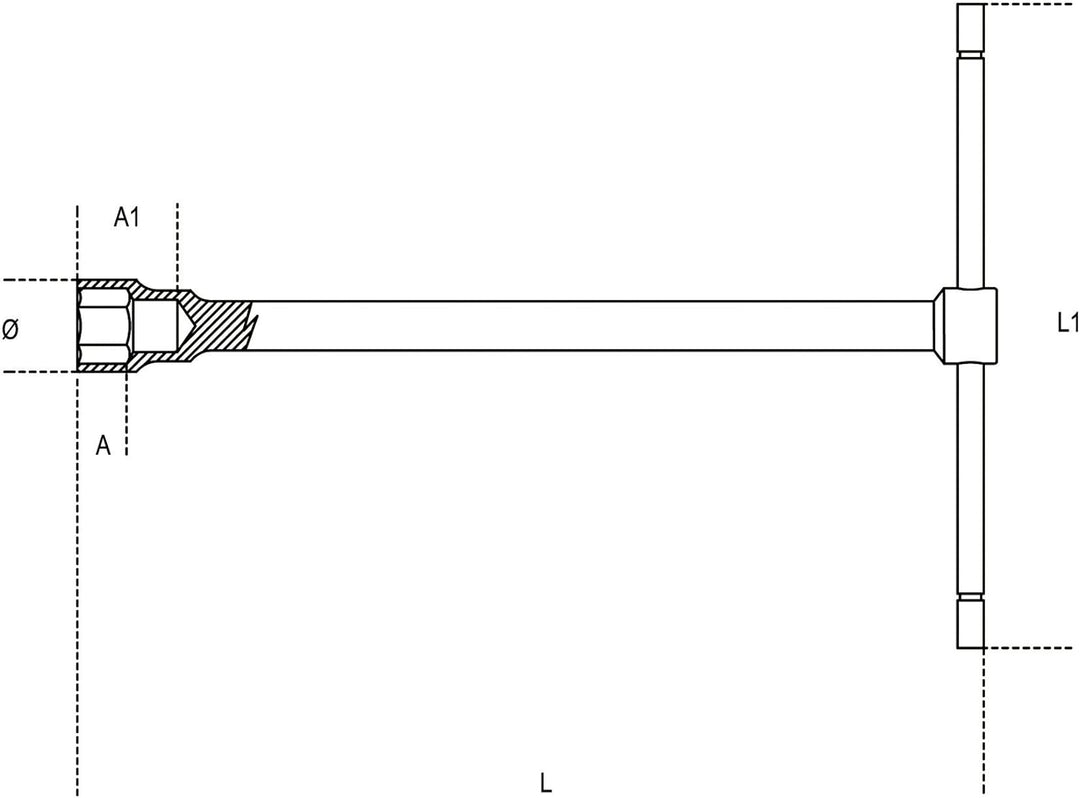 950 19-LLAVES EN T HEXAGONALES 19 mm, 19 mm