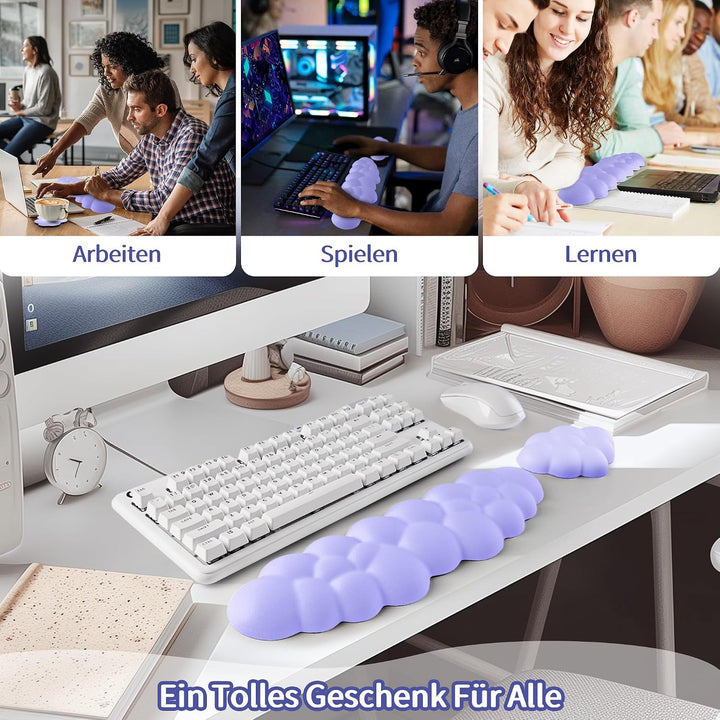 Wolke Handballenauflage Tastatur, Ergonomisches Wolke Handauflage Tastatur Mit PU Leder Memory Schau