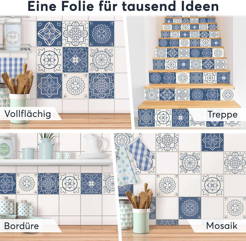 CREATISTO Klebefliesen Stickerfliesen Fliesenfolie - Stylische Sticker Aufkleber für Fliesen I Klebe