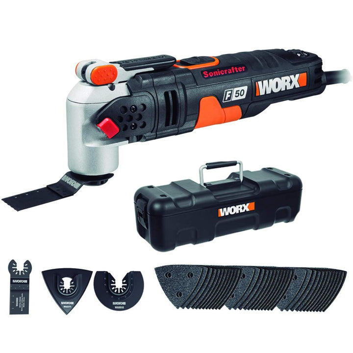 WORX WX681 sonicrafter F50 multifunktionswerkzeug 450w – zum schneiden, polieren, schleifen uvm. – m