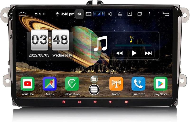 Erisin 9 Zoll 8-Kern 4GB RAM 64GB ROM Android 11 Autoradio mit GPS Navi Für VW Golf 5 Golf 6 T5 Tigu