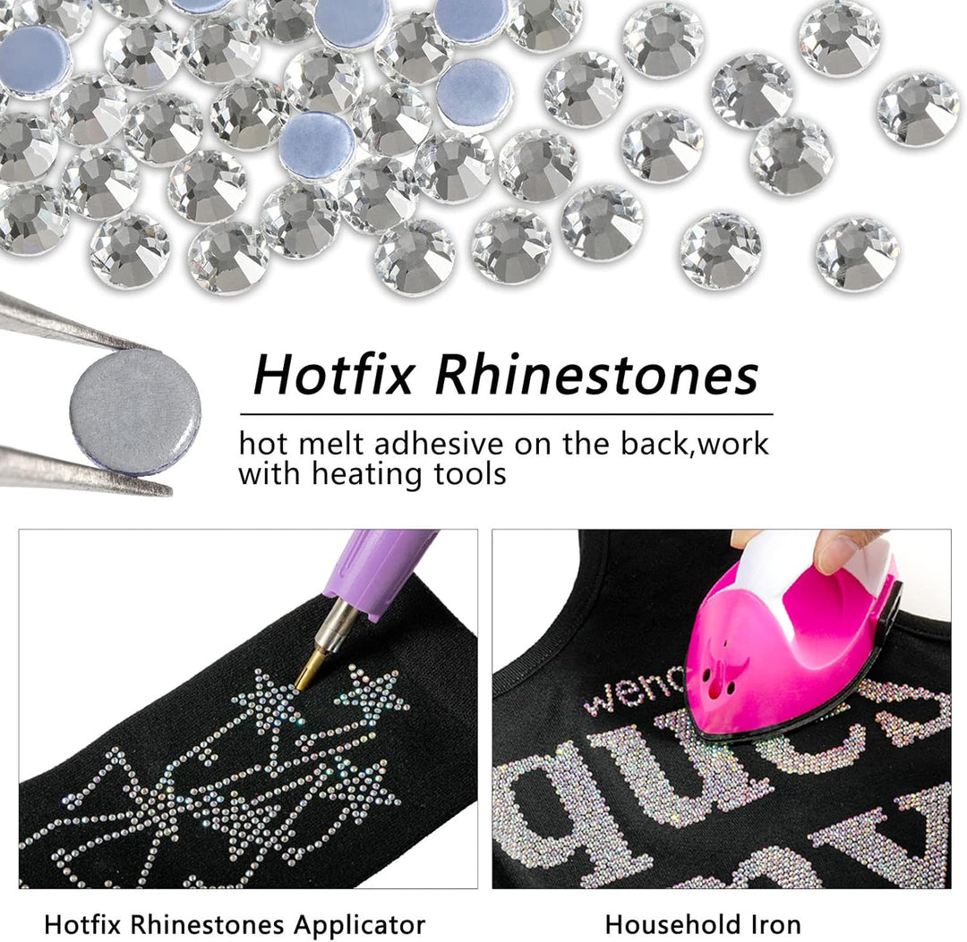 Beadsland Hotfix Strasssteine Bulk,14400pcs Klare Hot Fix Strasssteine für Kunsthandwerk Kleidung DI