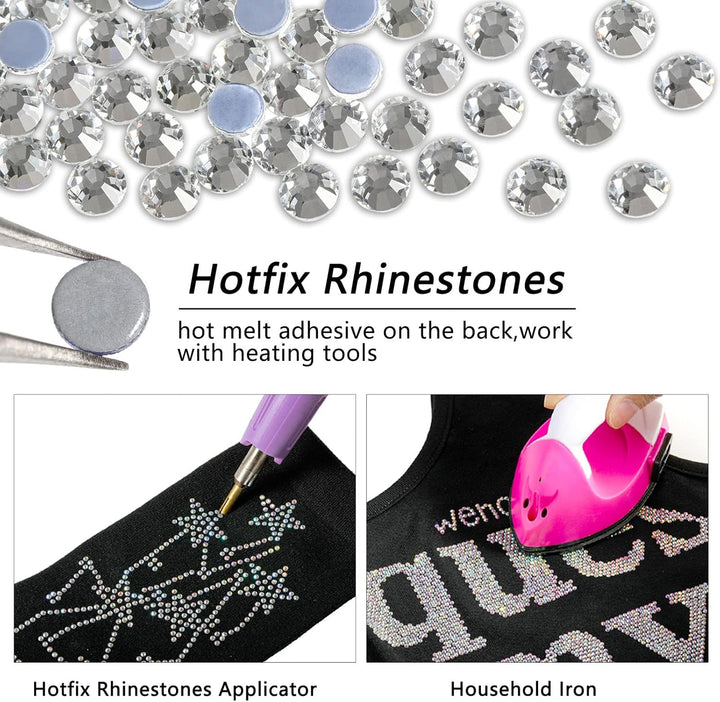 Beadsland Hotfix Strasssteine Bulk,14400pcs Klare Hot Fix Strasssteine für Kunsthandwerk Kleidung DI