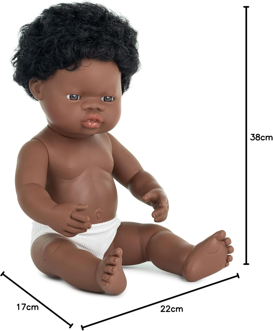 Babypuppe afrikanischer Junge 38cm-31053