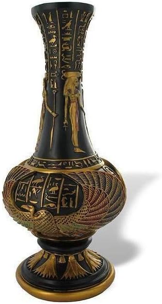 lachineuse - Ägyptische Vase, Göttin Isis 33 cm – Dekorative Vase Schwarz & Gold – Dekoration für de