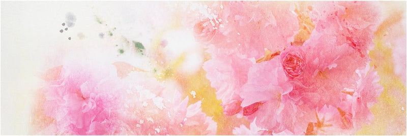 Bilderwelten Leinwandbild Top Panorama 50 x 150cm Aquarell Blumen Pfingstrosen 50cm x 150cm Aquarell