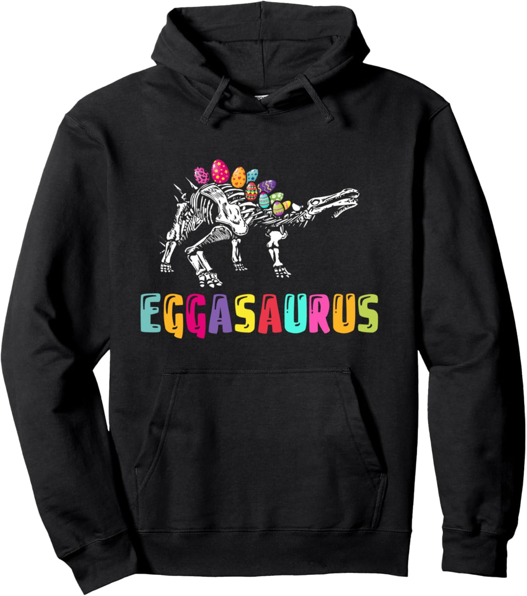 Easter Day Dino - Eggasaurus Stegosaurus Egg Dinosaur Pullover Hoodie