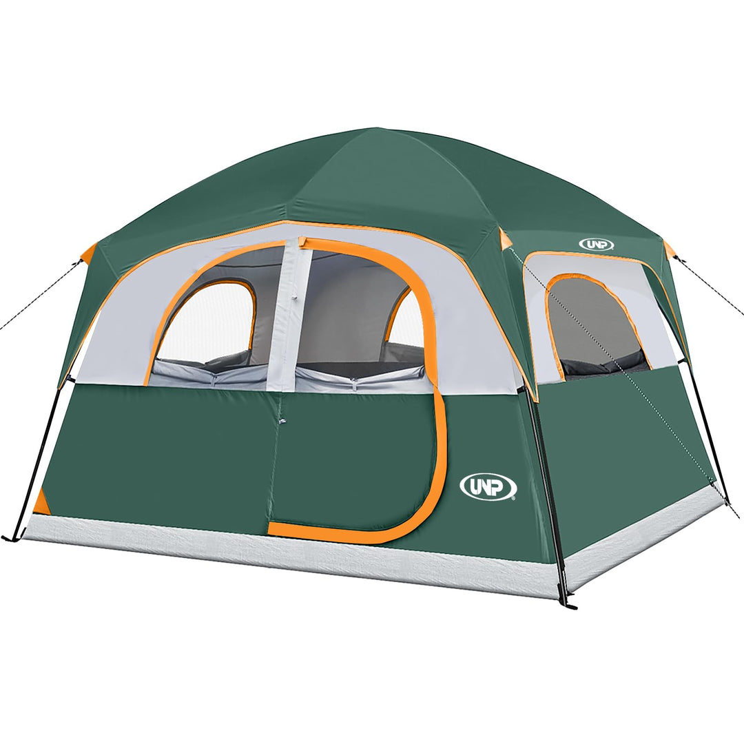 UNP Tents 6 Person Waterproof Windproof Easy Setup,Double Layer Family Camping Tent with 1 Mesh Door