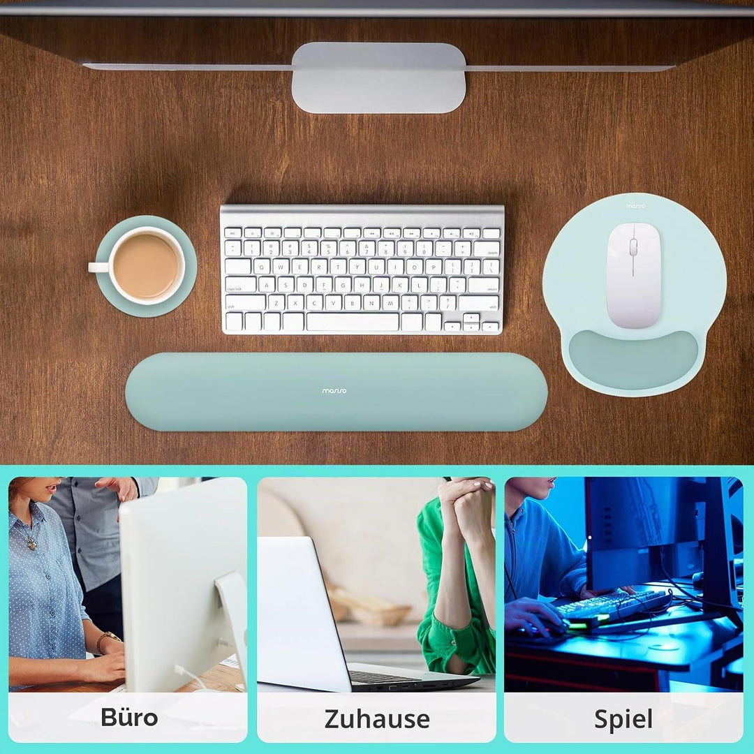 MOSISO Handgelenkstütze für Mauspad&amp;Tastatur Set, Ergonomisch Kreisförmig Mauspad&amp;Untersetzer Rutsch