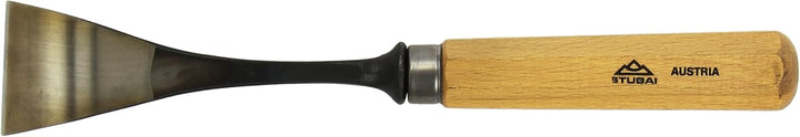 STUBAI Stemmeisen Stechbeitel Serie 52 - Form 21 | Gekröpftes Balleisen, Breite 50 mm, mit Holzgriff