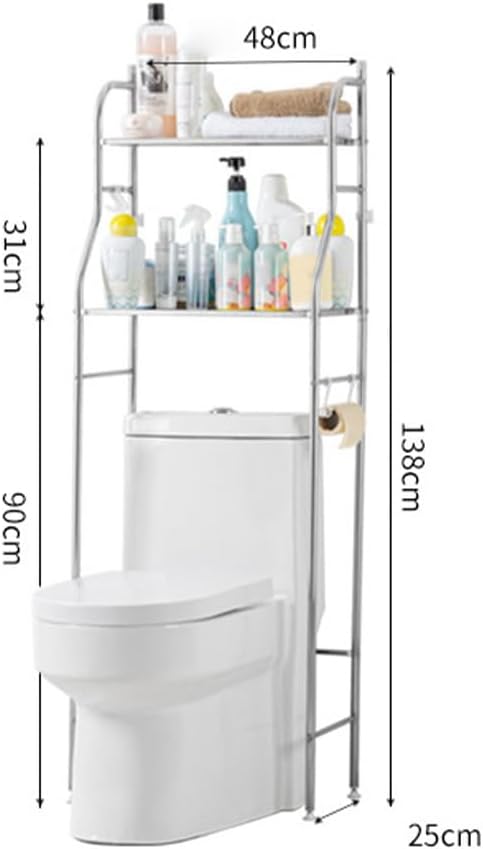 Garvee Toilettenregal, Edelstahl Badezimmerregal, WC-Regal über Der Toilette, Stehregal Fürs Badezim