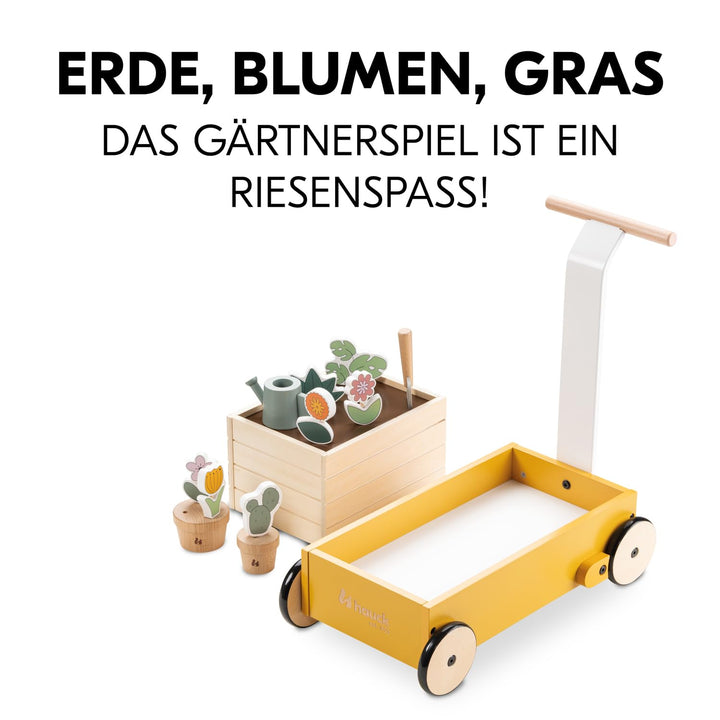Hauck Baby Lauflernhilfe Learn to Walk mit Gärtner Rollenspiel, Lauflernwagen mit Bremssystem ab 12