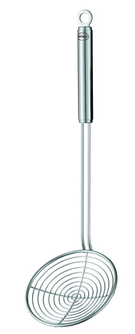 Rösle Seihlöffel, Hochwertiger Abseihlöffel mit Rundgriff, 14 cm, Edelstahl 18/10, Spülmaschinengeei