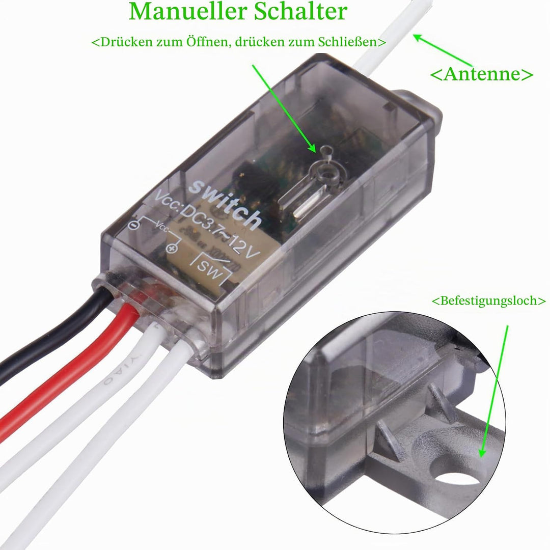 12v funkschalter,DC 12V 1 Kanal Trockenkontaktschalter Schaltrelais funkschalter,2A Mini Relais Wire