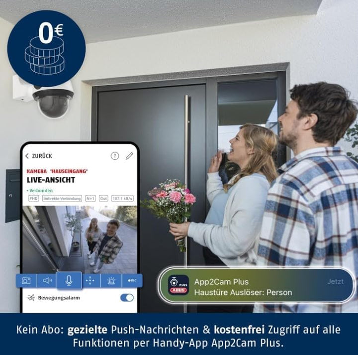 ABUS SmartLook Schwenken & Neigen, 2er Set - 4K Überwachungskamera für aussen mit WLAN, Bewegungserk