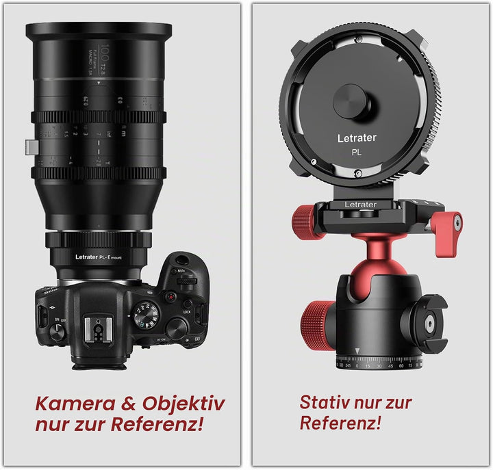 Letrater PL Objektivhalterungsadapter, PL auf Sony E/NEX Mount Kameras A7S3/FS7/5/FX9/A7R4/R3/a Seri
