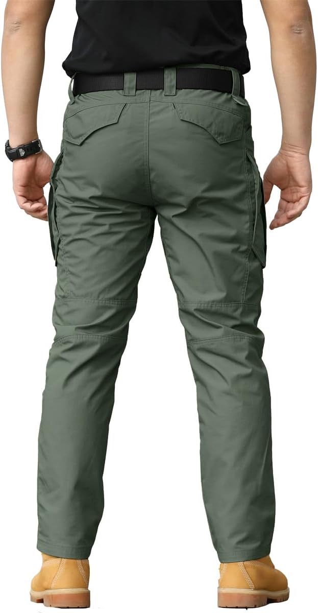 CARWORNIC Herren Taktische Hose wasserdichte Cargo Hose Militär Outdoorhose 34W / 32L Armee-grün, 34