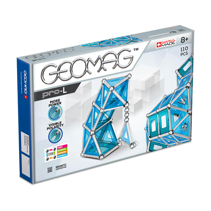 Geomag 024 PRO-L Building Set, Blue and Silver Metal, 110 Pieces 110 Stück, 110 Stück