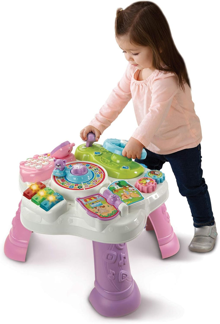VTech Baby Abenteuer Spieltisch pink – Bunter Babyspieltisch mit 6 Spielfeldern und interaktiven Ele