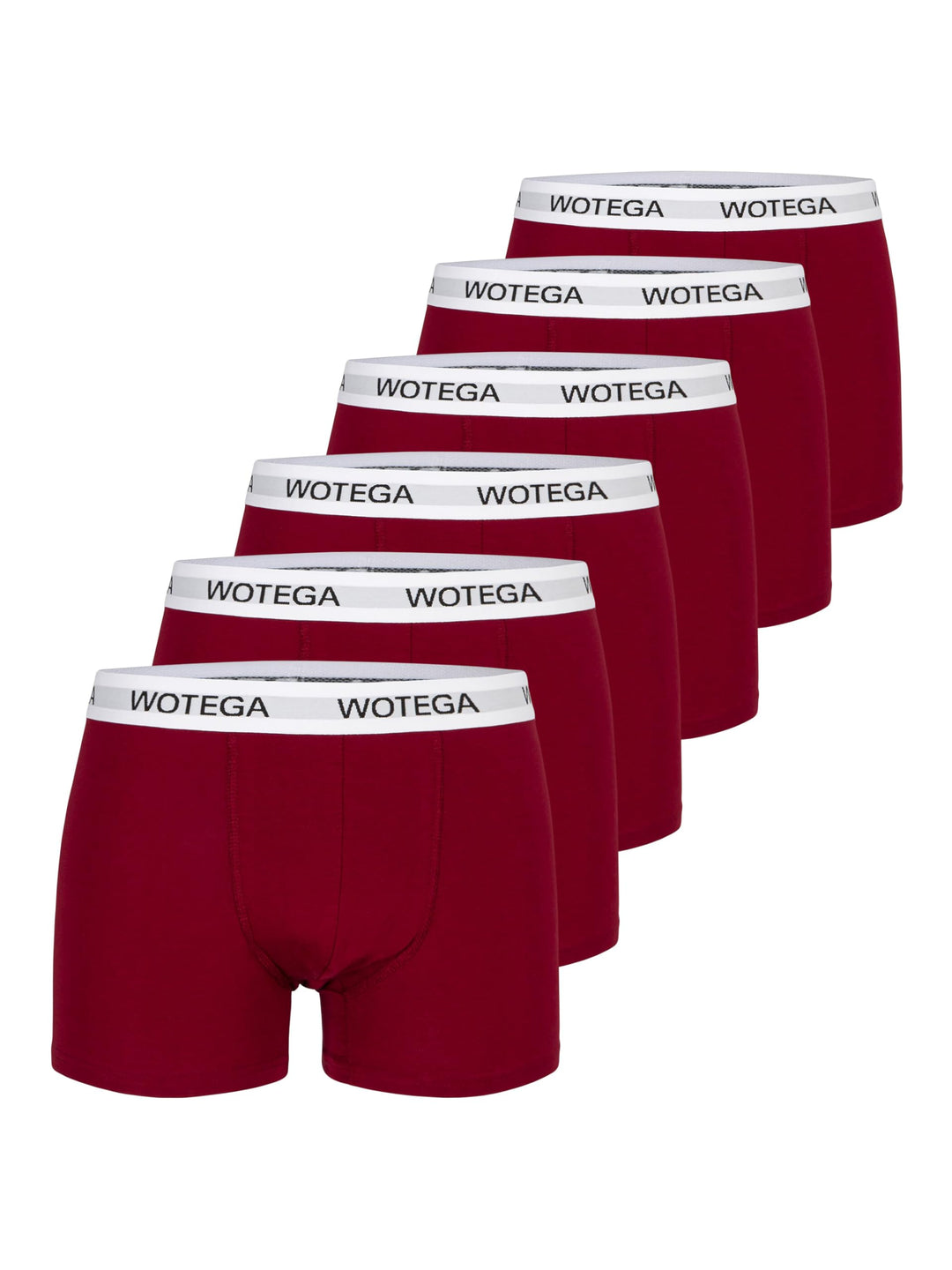 WOTEGA Joe - Boxershorts Herren 6er Pack - Baumwoll Unterwäsche, Rot (Biking Red 191650)