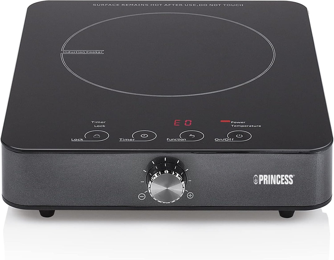 Princess Induktionskochplatte mit Touch-Bedienfeld, Digitales LED-Display, 1800 W Leistung, von 60De