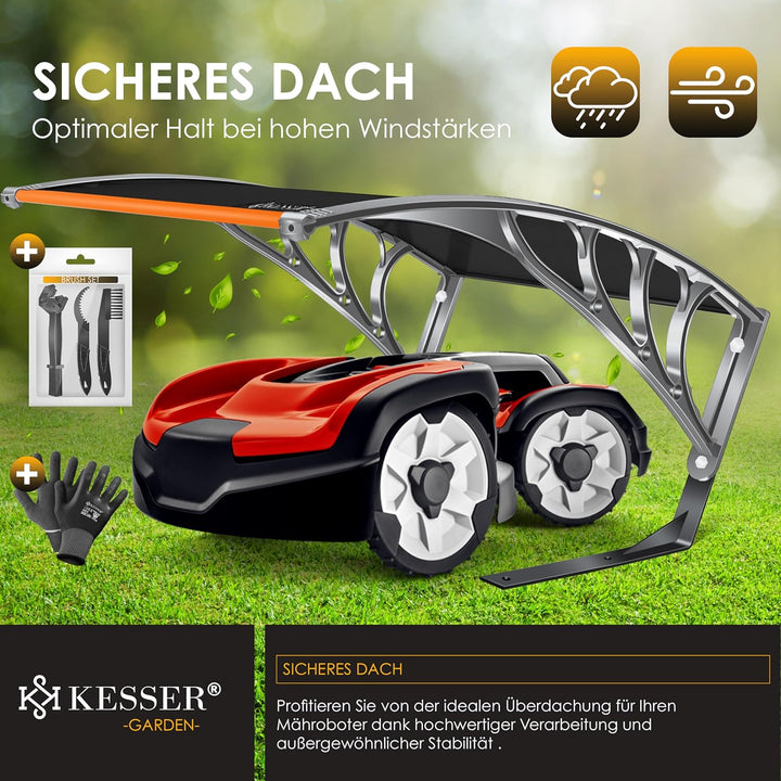KESSER® Mähroboter Garage Dach Carport Überdachung für Rasenmäher Rasenroboter Automower Garten Witt
